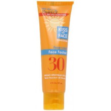 Kiss My Face Face factor natural de protección solar SPF 30 Protector solar para la cara y el cuello, 2 onza