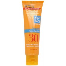 Kiss My Face Face Factor Natural Sunscreen SPF 30 Sunblock pour le visage et le cou, 2 Ounce