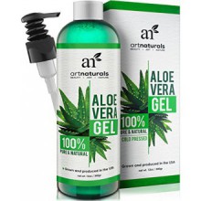 Arte Naturals Gel de Aloe Vera para la cara, el pelo y el Cuerpo - orgánica, 100% puro natural y prensados ​​en frío 12 Oz - Par