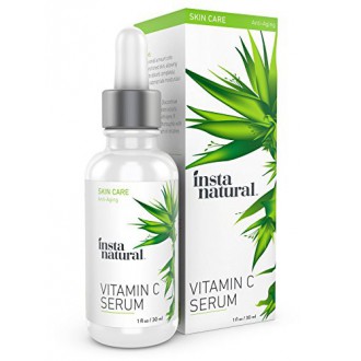 InstaNatural Vitamine C Sérum Acide Hyaluronique et Vit E - Natural &amp; Organic Anti Wrinkle Eraser Formule pour le visage - D