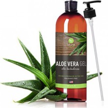 Gel de Aloe Vera Orgánica para la cara, el pelo, la piel - 12 Oz - Certificado Puro