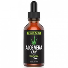 Organic Aloe Vera Oil for hair, face, skin, body and burns - pure & cold pressed - with vitamin e - 2 oz