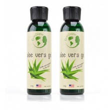 Gel de Aloe Vera - 99.75% puro, prensado en frío, de Aloe Vera Cuidado de la Piel - Dos botellas de 4 oz - Para todo tipo de pie