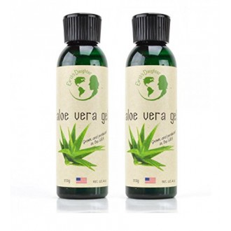 Aloe Vera Gel - 99,75% Pure, pressée à froid, Soins de la peau Aloe Vera - Deux bouteilles 4 oz - Pour tous les types de peau et