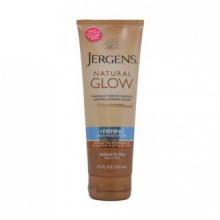 Jergens Natural Glow + reafirmante hidratante diaria media de 7,5 oz Tan tonos de piel