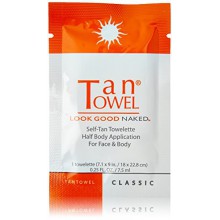 Tan Towel moitié Towelettes corps, classique 0,25 Fl. Oz. (Paquet de 10)