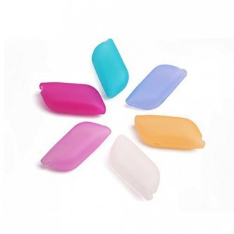 AMLGE Creative Colorful Silicone Toothbrush Hygiene Anti-Bacterial Cover Case Cap for Home and Outdoor Use Pack of 6