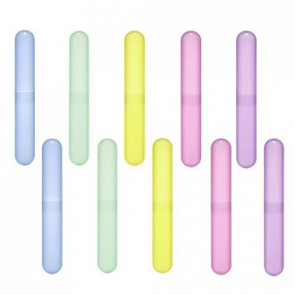 Amariver Pack de 10 Assort plástico de color del cepillo de dientes del caso / soporte para el uso de viaje
