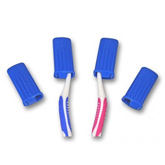 Dental Esthétique UK Cover Toothbrush Pour Head / Voyage Toothbrush Case, en plastique bleu Push-On Covers X 1, 4 ou 6 (6 Lettre