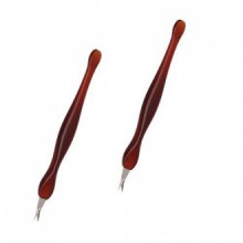 2 Pack Practical Nail Art Tools Pedicure Cuticle Trimmer Dead Skin Callus Removal Fork Brown