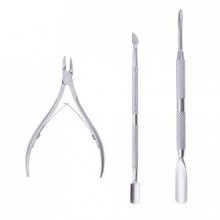 LEMONBEST Un ensemble d'acier inoxydable ongles cuticules Spoon Pusher Remover Cutter Nipper Clipper Professional Manicure Tools