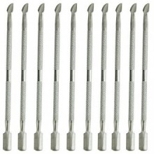 10PCS Stainless Steel Cuticle Nail Pusher Spoon Remover Manicure Pedicure Care Tool