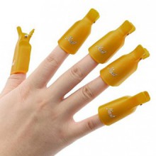 Susenstone®10PC plastique Nail Art Soak Off Cap clip UV Gel Polish Remover Wrap Tool (Gold)