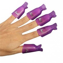 10pcs acrílico del arte del clavo polaco ULTRAVIOLETA del gel removedor Wrap Caps Limpiador Clip