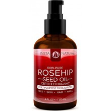 InstaNatural Organic Rosehip Seed Oil - 100% Pure & Unrefined Virgin Oil - Natural Moisturizer for Face, Skin, Hair, Stretch