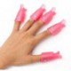 TOOGOO(R) 10PC Plastic Acrylic Nail Art Soak Off Cap Clip UV Gel Polish Remover Wrap Tool(Pink)