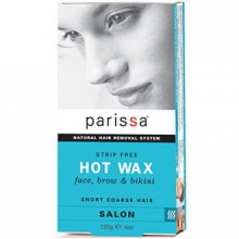 Parissa Natural Hair Removal System Strip Free Hot Wax Face, Brow & Bikini Short Course Hair 4 oz