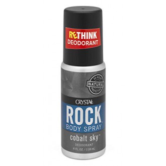 El cristal de roca mineral Desodorante Body Spray para los hombres - COBALTO SKY (4 onzas líquidas)