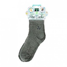 EARTH THERAPEUTICS SOCKS,ALOE INFUSED,GREY, PAIR