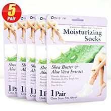 5Pair Foot Hydrating Gel Moisturizer Moisturizing Socks for Women,Girls,Men (Shea Butter & Aloe Vera Extract)