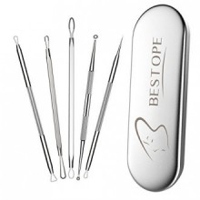 Kit de suppression BESTOPE Blackhead Remover Pimple Comedone Extractor meilleur outil de l'acné - Traitement pour Blemish, White