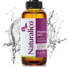 Naturalico Anti Aging Organic 20% Vitamin C Serum for Face with Hyaluronic Acid 1 Oz