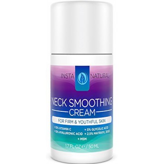 InstaNatural Neck Firming Cream - Daily Moisturizer for Wrinkles, Fine Lines, Saggy Skin and Chest - Smoothing and
