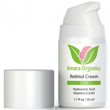 Amara Organics Retinol Cream for Face 2.5% with Hyaluronic Acid & Vitamins E & B5, 1.7 fl. oz