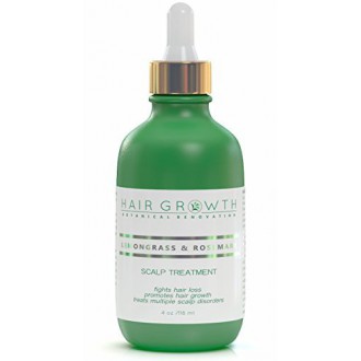 Cheveux Croissance Citronnelle-Rosemary Lab Formulé Botanical Hair System Recovery Anti-DHT / Alopécie Organic 4 Oz