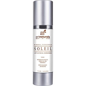 Arte Naturals facial de protección solar SPF 30 Tinted Moisturizer y / Anti Aging Cream - 1,5 oz Resistente al Agua 80 Minutos -