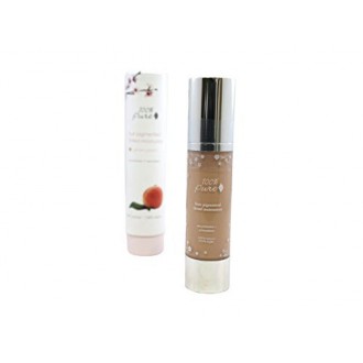 100% puro: Fruta pigmentado Tinted Moisturizer con SPF 20 de oro melocotón, 1,7 oz, té blanco orgánico, aceite de acai, granada