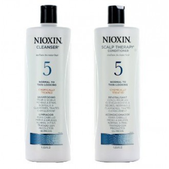 Nioxin System 5 Cleanser &amp; Scalp Therapy For Normal Thin Duo Hair Set (33,8 oz Chaque)
