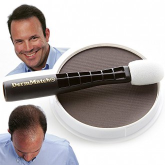 DermMatch: Thickest Hair On Earth. Natural Hair Loss Concealer For Men & Women (Dark Brown)