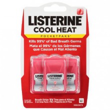 PocketPaks Listerine Strips Oral Care, Cool Heat 72 ch (Pack de 2)