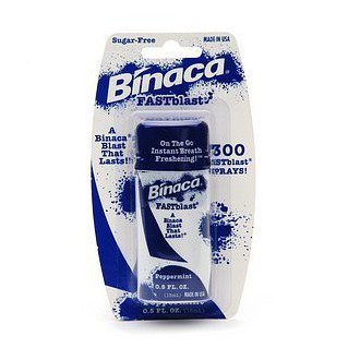 Binaca Fastblast aliento spray de menta 0,50 Oz (paquete de 12)