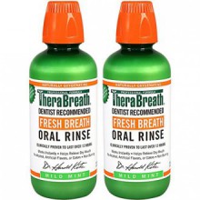 TheraBreath dentista recomendado Fresh Breath enjuague bucal - leve sabor a menta, de 16 onzas (paquete de 2)