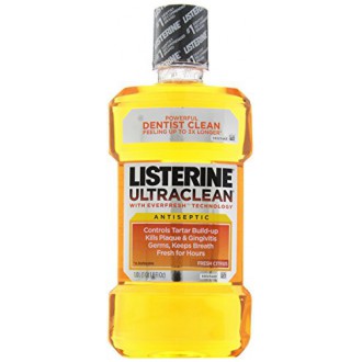 Listerine Ultra Clean Antiseptic Mouthwash, Fresh Citrus, 1 Quart 1.8 Fl Oz