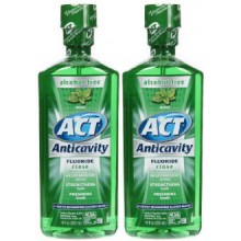ACT Alcohol Free Anticavity Fluoride Rinse, Mint - 18 oz - 2 pk