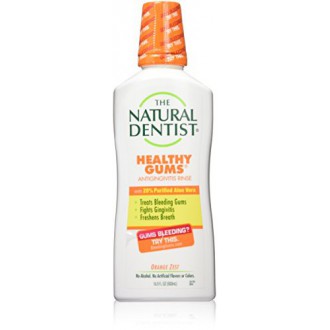 El dentista natural saludable Gomas antigingivitis Enjuague con sabor a cáscara de naranja. El tratamiento no-menta para sangrad