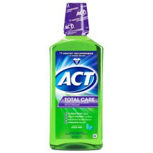 ACT Total Care anticaries fluoruro enjuague bucal menta fresca, botella de 33,8 onzas (paquete de 3)