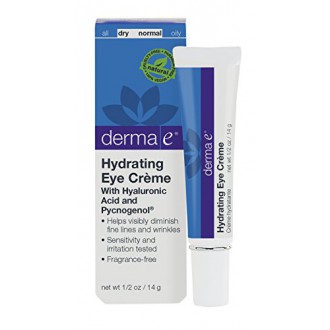 derma e Hydratant Eye Crème avec de l'acide hyaluronique et de Pycnogenol, 1/2 Ounce, 14g