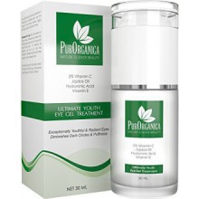 CREMA PurOrganica ojo para los círculos oscuros, bolsas de los ojos, ojeras, arrugas y patas de gallo - doble de tamaño 1 OZ - O