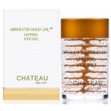 Absolute or 24K Lifting Eye Gel - or 24 carats, PEPTIDES SOIE et l'acide hyaluronique. 1 fl.oz-30 ml. (Sans parfum,