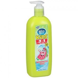 Blanc pluie Kids 3-in-1 Shampoo, Conditioner, and Body Wash Zany Watermelon 26,5 Ounce Pump Bottle
