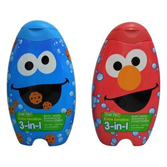 Sesame Street Elmo and Cookie Monster Extra Sensitive 3-in-1 Body Wash, Shampoo and Conditioner
