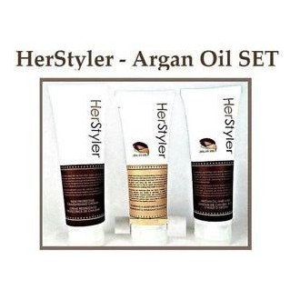 Herstyler Conjunto de 3- champú, acondicionador y crema protectora de calor Heat