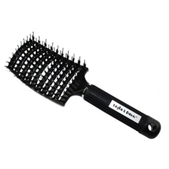 100% Boar Bristle & Nylon Curved Hair Brush- Boar Brush for Shiny Healthy Hair