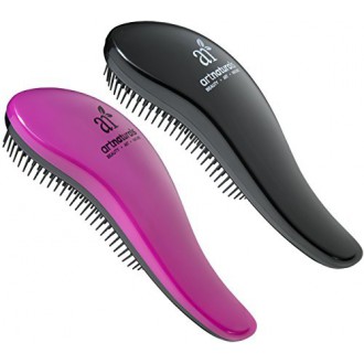 Art Naturals démêlant Hair Brush Set (rose et noir) - glisser le Detangler dans les cheveux emmêlés - Best Brosse / Peigne pour